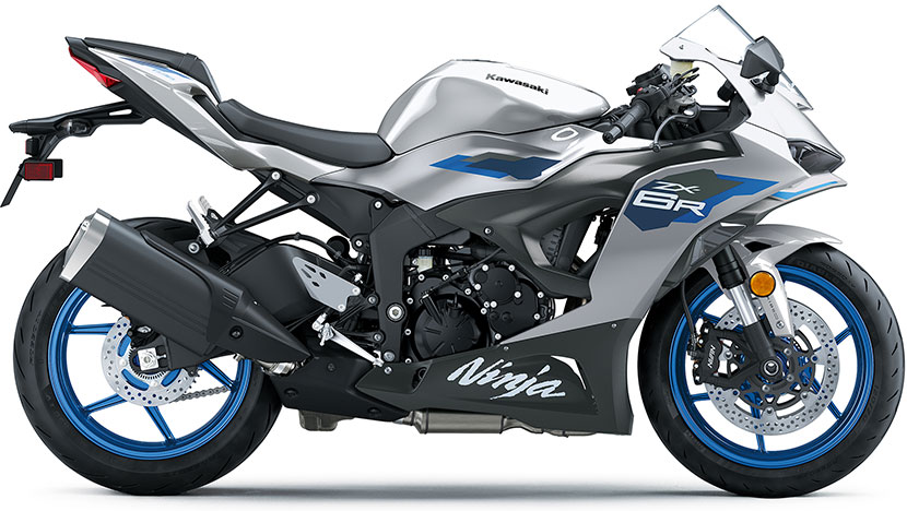 Ninja ZX-6R : Galaxy Silver Metallic Matte Graphenesteel Gray / Metallic Comet Blue (2027)
