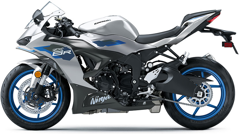 Ninja ZX-6R : Galaxy Silver Metallic Matte Graphenesteel Gray / Metallic Comet Blue (2027)